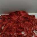 Lativ Red Wig With Bangs Long Red Wigs for Women 26 Inches Curly Wavy Hair Natural Looking Heat Resistant Fiber Wig for Girls Halloween Party Use