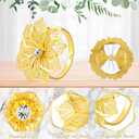 Dandat 100 Pcs Charger Plate Bulk 13'' Floral Reef Plates with Napkin Ring Plastic Dinner Charger Hollow Out Flower Napkin Holder Plastic Plate for Table Setting Wedding Party (Gold)
