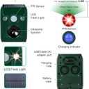 Solar Animal Repeller. Ultrasonic Animal Repellent. with Flashing LED Light and Alarm to expel Cats, Dogs, Squirrels, Deer, Raccoons, Skunks, Rabbits, Foxes, etc