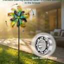 Wind Spinners Outdoor,Kinetic Wind Sculptures & Spinners, 57" Double-Side Metal Wind Spinner for Yard and Garden, Lawn Art Decorations Flower & Bee