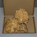 DILATATA 6 Pcs Pu Foam Artificial Gold Palm Leaves Faux Palm Tropical Leaves Fake Palm Fronds for DIY Wedding Bouquets Fake Leaves for Centerpieces Arrangements Palm Leaf for Party Home Decorations