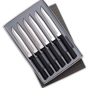 Rada Cutlery Six Utility/Steak Knives Gift Set (G206), 6-Piece Knife Set, Stainless Steel Blades, Black Handle