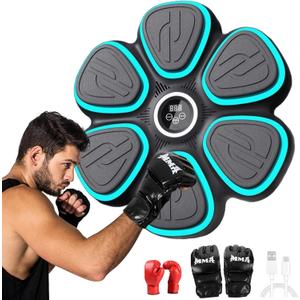 BVK Music Boxing Machine, Interactive Punching Trainer with Boxing Gloves, Wall Mounted Electronic Boxing Target for Adults, Kids, 9 Modes & 9 Speeds, 30 Volume Levels