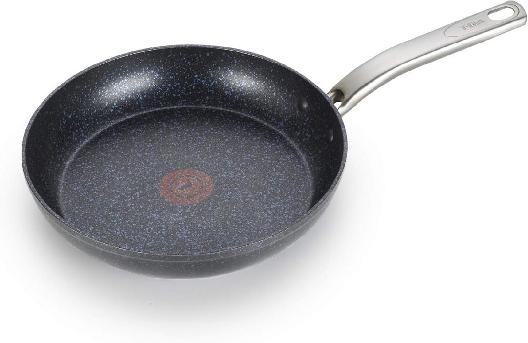T-fal HeatMaster Nonstick Fry Pan 10 Inch Induction Oven Broiler Safe 500F Cookware, Pots and Pans, Dishwasher Safe Black and Blue
