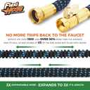 Flexi Hose Expandable Garden Hose with 8 Function Nozzle, 50FT - Lightweight Retractable Garden Hose, Water Hose - No-Kink Flexibility, 3/4 Inch Solid Brass Fittings and Double Latex Core