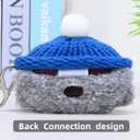 Plush Earbuds Case Cover Compatible with Beats Solo Buds Cartoon Cute Headphone Cases (HBG+Dark Blue,for Beats Solo Buds)