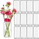 12 Pcs 4 x 8 Inches Clear Glass Cylinder Vases, Bulk Sell of Table Flower Vases for Home, Wedding Centerpieces,Party, Anniversary Ceremony. (12 Pcs 4 x In8ches)