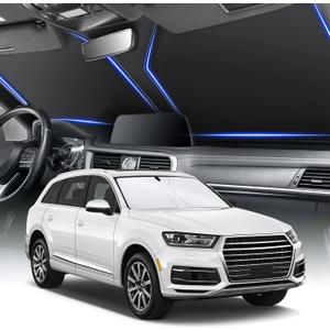 SINGARO 300T Universal Car Windshield Sun Shade, Foldable Reflective for Windshield & Window Shades with Overlapping Design, Car Interior Accessories (55" L x 26.7" W)