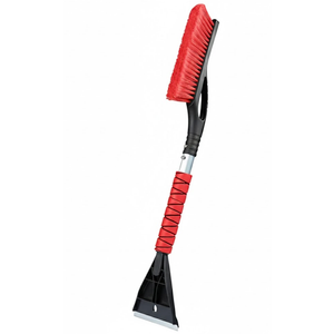 EcoNour 27" Car Snow Brush and Ice Scraper | Aluminum Snow Scraper for Cars with Ergonomic Foam Grip | Scratch-Free Windshield Ice Scraper and Snow Remover for Cars and SUVs (Red)