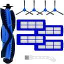 10 Pack Replacement Parts for eufy RoboVac 11S Max, Accessories Kit for 15C Max, 30C Max, G20, G20 Hybrid,G30, G30 Edge, Includes 1 Roller Brushes, 4 Filters, 4 Side Brushes,1 Cleaning Brush