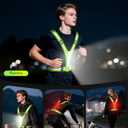 LED Reflective Vest Super Bright Lighting, 360 Visible Running Light for Runners, Waterproof Adjustable Reflective Running Vest Headlamp for Men/Women/Kids Night Walking/Running/Cycling