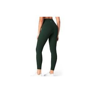 Women's High Waisted Yoga Leisure Leggings 25" Light Compression Butter Smooth Workout Legging Pants Side Pockets, S, Pack Of 2