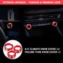 7PCS Aluminum Alloy Knob Cover Trim Set (Red) - Interior Upgrade Accessories, Control Knob Caps for Enhanced Grip, Compatible with 2024-2026 Chevy Traverse