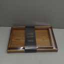 Set of 2 Acacia Wood Serving Tray with Handles,Decorative Trays Platter,Breakfast Tray in Bed,Food Drinks Tray for Eating,Working,Storing(Brown)