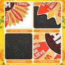 4ft Round Boho Sun Kids Rug with Motivational Words, Yellow Color, 3'11"