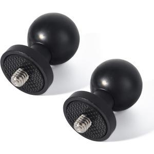 Universal Aluminum 1" Ball Adapter with 1/4"-20 Threaded Stud, Compatible with RAM Mount B Size Double Socket Arm for Digital Cameras, Camcorders, Sports Camera