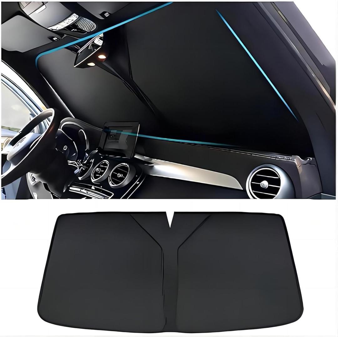 Basic Black Auto Glass Sunshade, Windshield Sunshade, Car Windshield Sunshades, Compatible with Cadillac OPTIQ 2024-2025 (normal)