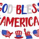 Independence Day Decoration God Bless America Banner | Happy 4th of July Banner Red White Blue Patriotic America's Birthday National Day Freedom Liberty theme Party Decor