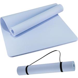 Extra Wide Yoga Mat 72"x 32" - Non Slip TPE Exercise Mat for Home Workout, 6mm High-Density Large Yoga Mat for Men & Women, Eco Friendly Pilates & Fitness Floor Mat with Carry Strap