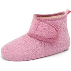 L-RUN Womens Mens House Slippers Non-Slip Warm Booties Slippers for Indoor and Outdoor Lighweight House Shoes Washable (Purple)
