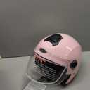 Motorcycle Open Face Helmet Adult 3/4 Half Helmets for Motor-Bike Scooter Biker Men Women DOT Approved (Medium, LightPink)