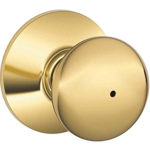 Schlage F40 PLY 605 Plymouth Door Knob, Bed & Bath Privacy Lock, Bright Brass