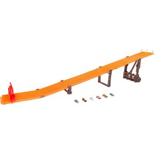 Hot Wheels Super 6-Lane Raceway & 6 1:64 Scale Toy Cars