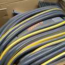 GLAHODEN Retractable Garden Hose Reel 5/8 in x 100 ft Upgraded UV Resistant Heavy Duty Automatic Hose Reel Wall Mount 3/4 in Brass Fitting 9 Pattern Nozzle Any Length Lock Slow Retraction 180 Swivel (Light Gray)