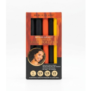 My Beauty Spot Flexi Rods Foam Hair Rollers 1" Diameter Professional Salon Quality 10 Pcs Rubber Hair Rollers for Long, Medium and Short Hair (Blue)