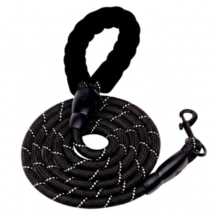 Heavy Duty Dog Leash with Soft Padded Handle 4/5/6.5/10FT Reflective Rope Dog Leash Comfortable Design Metal Carabiner Clip for Small Medium Large Dogs (Black)
