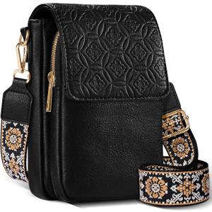 Miss Adola Small Crossbody Bags for Women - Trendy Cell Phone Purse Leather Wallet Handbags with Card Slots Guitar Strap