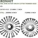 6 Inches + 8 Inches Inch Steel Wire Trimmer Head, Weedeater Wheel Brush Cutter, Trimmer Blade Head for Weedeater, Compatible with Husqvarn, Sthl, with 25.4mm/1inch Arbor (6 inches + 8 inches)