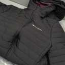 Champion Women's Lightweight Long Hooded Puffer, Black, Medium