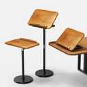 NAMON 2 in 1 Dual-use Music Stand & Desktop Book Stand, 100% Solid Wood, Height Adjustable from 16.5" to 51", Big Panel 16.5" * 11.8" with Page Paper Clip for Sheet Music (Large - No Wheel - 2 in 1)