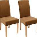 Smiry Velvet Stretch Dining Room Chair Covers Set of 2, Soft Removable Washable Chair Slipcovers Kitchen Parsons Chair Protector, Camel