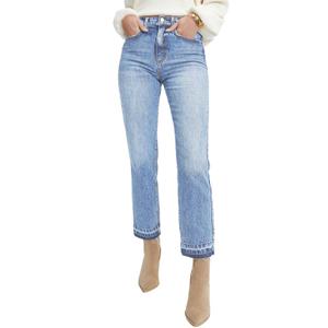 Astylish Jeans for Women High Rise Straight Ankle Jeans Casual Stretch Denim Pant Light Blue (Blue)