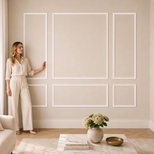 Pre-Cut Wall Molding Kit: Ready to Assemble Paintable Wainscoting Panels