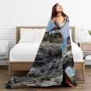 Sea Lighthouse Ultra-Soft Flannel Throw Blankets, Blanket for Bed Couch Sofa, All Seasons Home Camper Travel 50"x40"