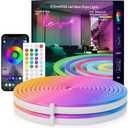 Neon Rope Lights, 19.68FT RGB Led Strip Lights, Waterproof IP67, DIY Design, Music Sync, 24 Keys Remote Control, Multiple Modes, for Living Room, Bedroom, Holiday Decoration