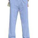 TAFLE ‌Men's Linen Pants Elastic Waist Lightweight Breathable Summer Casual Beach Yoga Trousers with Pockets