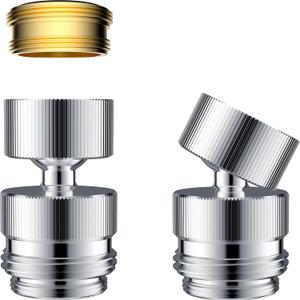 Hibbent Sink Faucet to Garden Hose Adapter, 360-Degree Swivel 55/64 Inch Female Thread, Sink Hose Attachment for Faucet Adapter Connector, Chrome