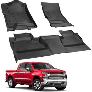Truck Floor Mat for Silverado Sierra 1500 2500HD 3500HD 2014-2018 Crew Cab