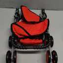 The New York Doll Collection My First Doll Stroller with Basket, Foldable Doll Stroller (Red Quilted)