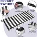 Outdoor Bench Cushion 48x16x3 Inch with Ties, Thick Waterproof Porch Swing Cushions for Patio Furniture Chair Pad, Seat Sofa Garden Replacement Cushion Sponge Filling (Black&white Stripes, 48x16)