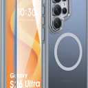 Magnetic Case for Samsung Galaxy S26 Ultra with HD Screen Protector, Compatible with Magsafe, Mil-Grade Shockproof Protection & Non-Slip Matte Cover Case for Galaxy S26 Ultra Gray