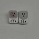 2 Pack European Plug Adapter USB C, TESSAN US to Europe Adapter 4 Outlets 3 USB Charger, Type C International Power Adaptor to Italy Spain France Portugal Iceland Germany, Europe Travel Essentials