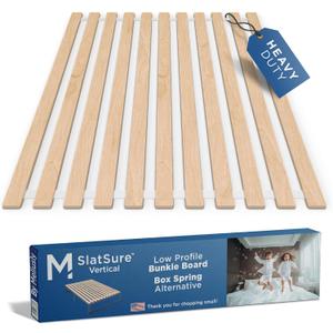 Meliusly SlatSure Queen Size Bunkie Board  Heavy Duty Vertical Bed Slats & Foldable Wooden Support Board for Sagging Mattress or Platform Bed Frame, Box Spring Alternative and Replacement