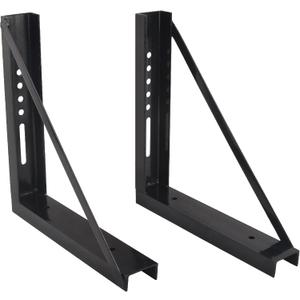 18x18 Bolted Steel Mounting Brackets for Trailer Tool Box, Set of 2- Black