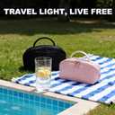 Makeup Bag,Quilted Puffer Cosmetic Bag for Women, 180 Lay-Flat Travel Make up Bag, Waterproof Large Capacity Toiletry Bag with Sturdy Zippers, Portable Makeup Organizer for Travel & Daily Use (Medium, White)