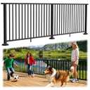 Modular Complete 36 in. H x 6-12ft W 6063 Aluminum Deck Railing Kit with Continuous Top Rails, Length Cuttable Easy DIY, Full Textured Matte Black Railing System for Decking(2 Panel, 3 Post)